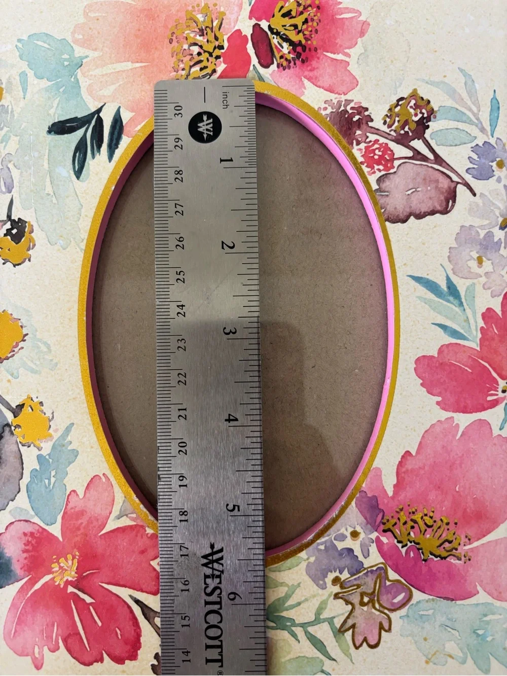 Floral Watercolor Oval Photo Frame - Pink & Multicolor